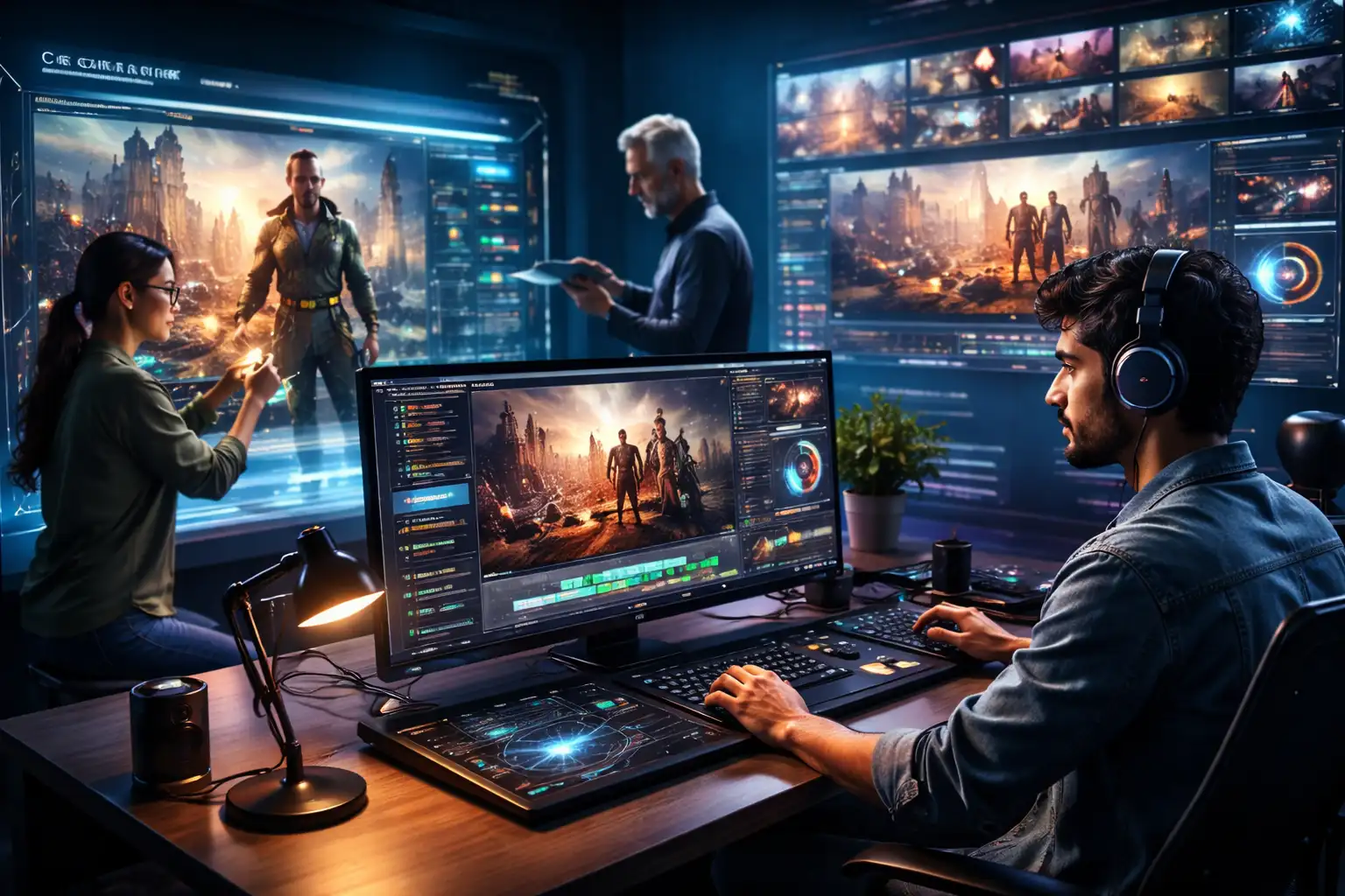 Futuristic studio for AI driven creations